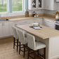 8ft Unfinished Hevea Wood Butcher Block Island, 96"L x 39"W x 1.5"T