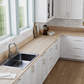 12ft Unfinished Hevea Wood Butcher Block Counter Tops, 144"L x 25"W x 1.5"T